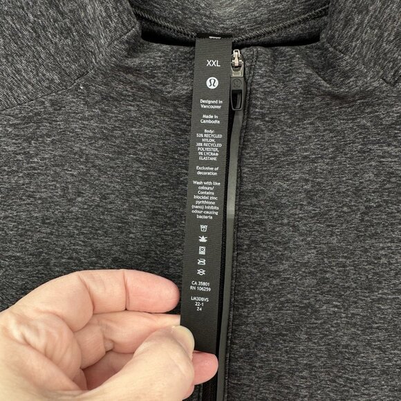 LULULEMON surge warm half zip pullover jacket embroidered heathered gray XXL - Picture 9 of 9